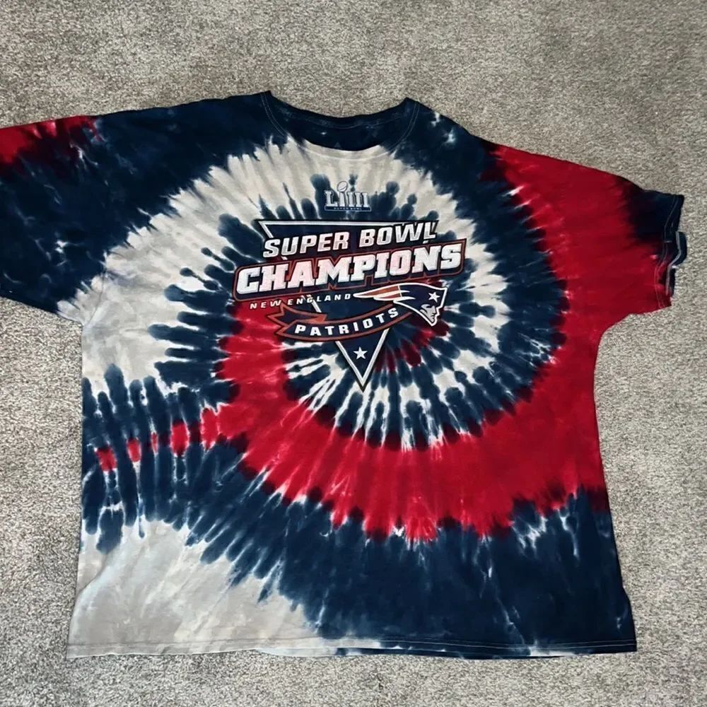 New England Patriots Hippie Tie Dye t shirt swirl Super Bowl Champions LIII-3XL